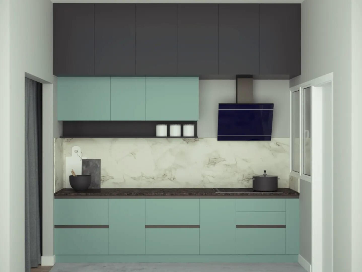 Coastal Apartment Kitchen